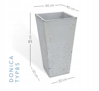 Kvetináč betónový sivý Betónové výrobky 40 cm × 40 × 85 cm